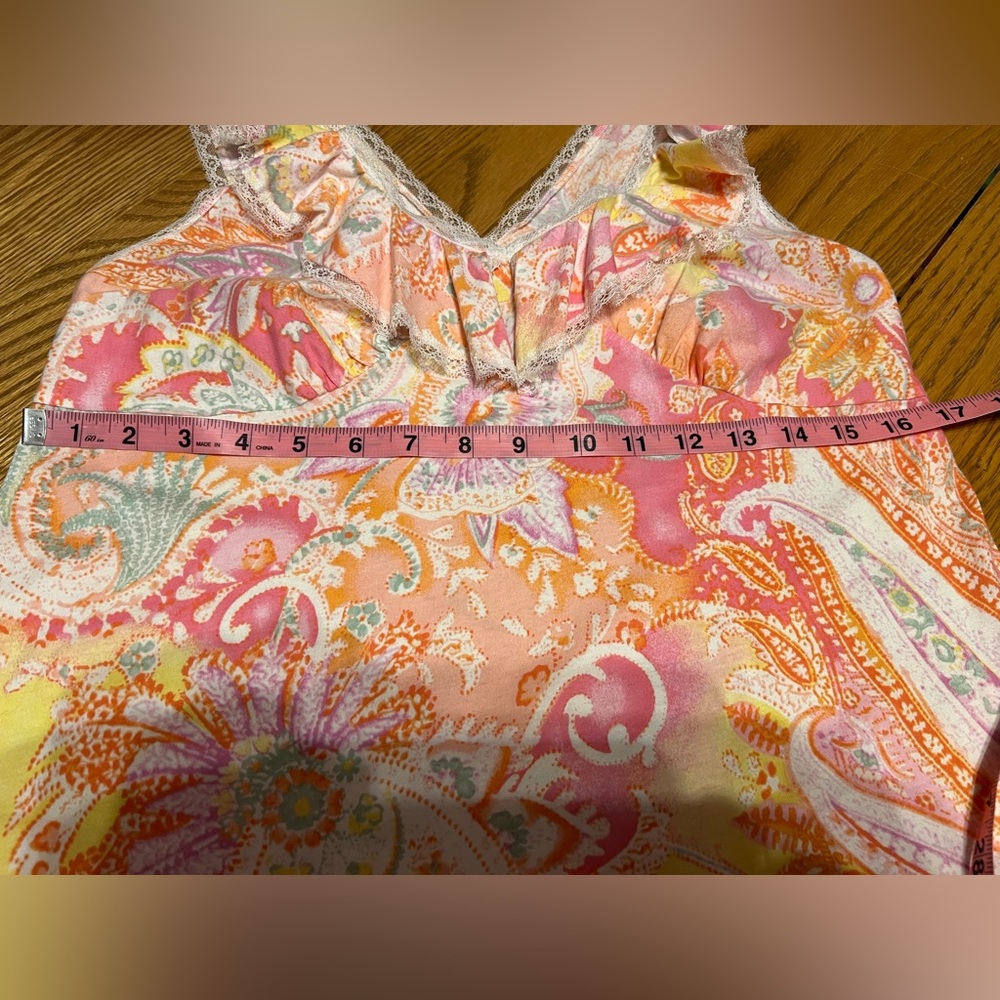 Ralph Lauren Paisley Sleeveless Nightgown Cotton Lace- Maxi Length 💕 NWOT! - Picture 5 of 13